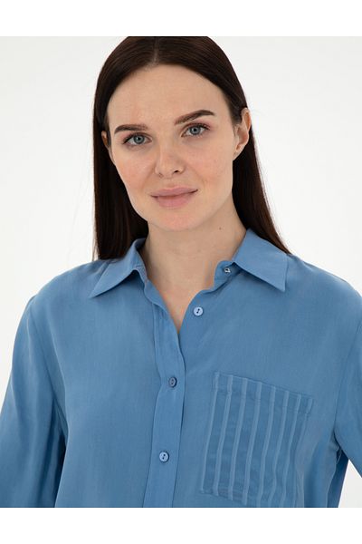 Pierre Cardin قميص إنديجو كومفورت بأكمام طويلة 50305757 -VR028