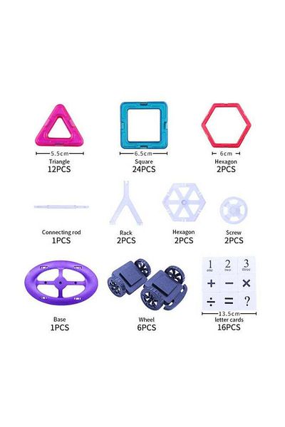 Yelajoy 68- Piece Magnetic Building Blocks for Toddlers & Kids Set 3+ Years