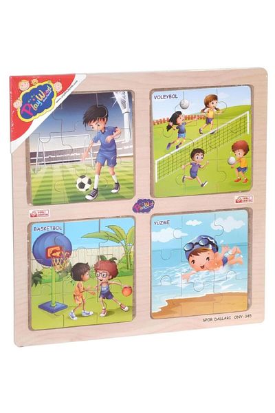 toysclub Playwood Wooden Educational 4 Piece Puzzle Planets Ony-343