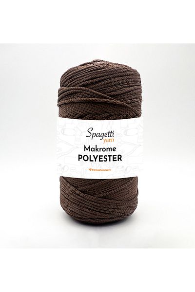 Spagettiyarn Πολυεστερικό Μακραμέ 2mm 250g Καφέ Πλεκτό Νήμα