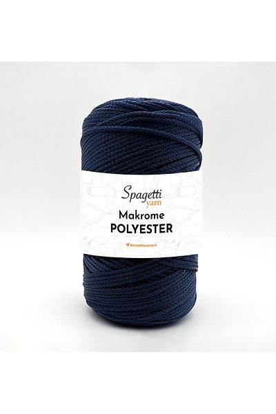 Spagettiyarn Πολυεστερικό Μακραμέ 2mm 250g Ναυτικό Μπλε Πλεκτό Νήμα