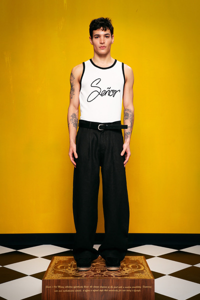 GIESTO Trico Sleeveless White T-Shirt