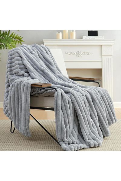 COOYA Super Soft Cozy Throw Fleece Blanket for Couch, Anti-Static Microfiber Bed Blanket,200*230cm Grey