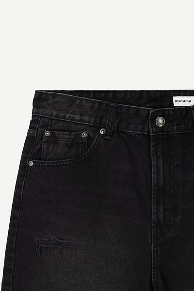Bershka Ripped denim Bermuda shorts