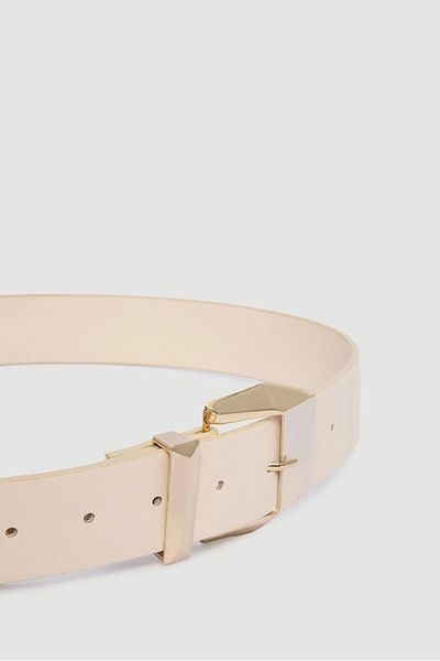 Gusto Ecru Dyed Wide Buckle Belt