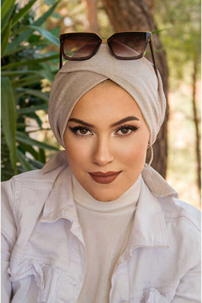 Aişe tesettür Shimmering Pearl Powder - Boneta cu bandă încrucișată