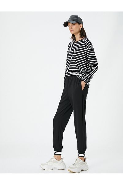 Koton Jogger Sweatpants with Ribbed Pocket Detail