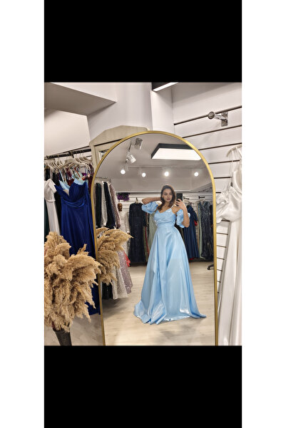 E&A Eren Abiye Straplez Drapeli Yırtmaçlı Abiye