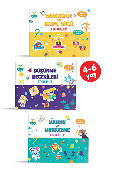 Dikkat Atölyesi Yayınları Okul Öncesi 4-6 Yaş Evde 3'lü Etkinlik Set