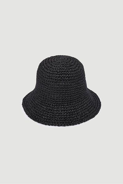 Gusto Black Straw Hat