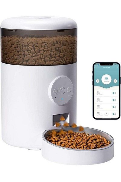 COOYA Automatic Cat Food Dispenser,Timed Quantitative Feeder,Moisture-Proof Design (With App Control)