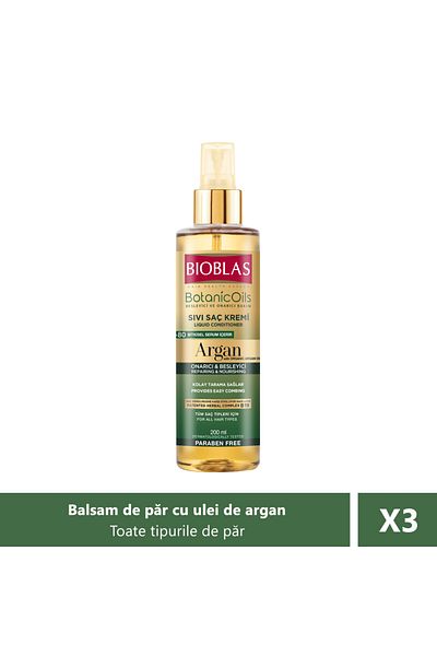 Bioblas Bioblas Organic Argan Oil Liquid Hair Conditioner, 200 ml X 3 pieces