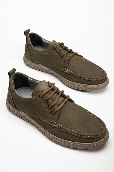 Dilimler Ayakkabı Γνήσιο δέρμα Nubuck Ανδρικά παπούτσια Casual Khaki Saddle Short Tied