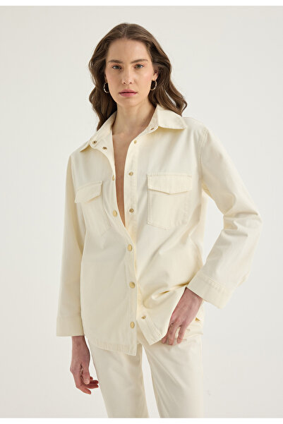 Masha Kate Тонкий бавовняний екрю піджак