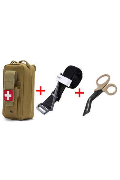 Choice5 Khaki set First Aid Kit Tourniquet Medical Rescue EDC Pouch Gauze Sci...