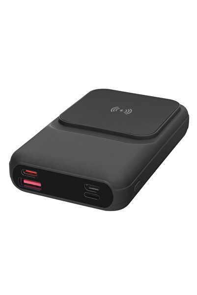 S-LINK P135 10000mAh 15W Magsafe Dahili Kablo Siyah Gizli LED Taşınabilir Pil...