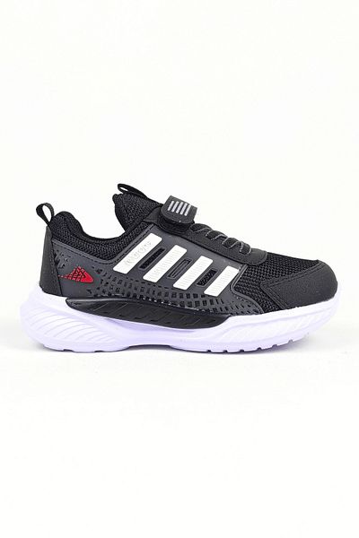 Zerenyus ND023 Pantofi sport pentru băieți cu velcro alb și negru