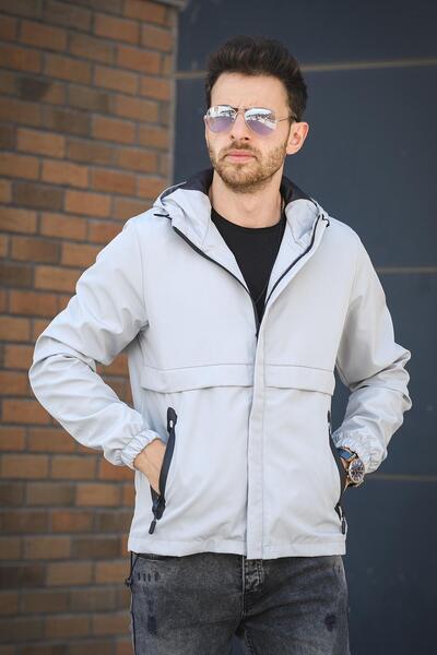 Oksit Roseau Ανδρικό εποχιακό παλτό με κουκούλα με κουκούλα - Αδιάβροχο, Αδιάβροχο με λεπτομέρεια τσέπης