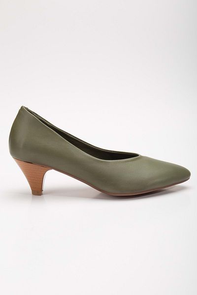 ANALİN SHOES حذاء نسائي بكعب ستيليتو من الجلد الطبيعي باللون الأخضر