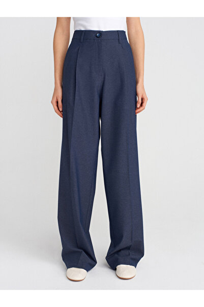 Dilvin 71636 Pensli Yüksek Bel Pantolon-Lacivert