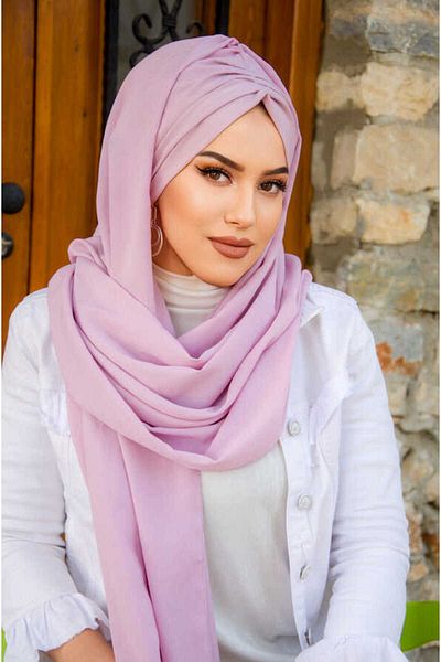 Aişe tesettür شال جاهز برباط وردي فاتح