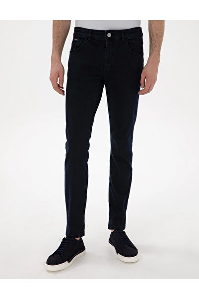 Pierre Cardin Pi̇erre Cardi̇n Woven Navy Blue Slim Fit Jean Pants