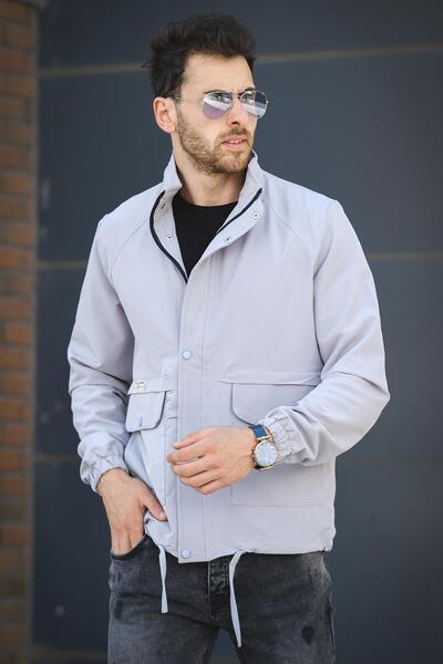 Oksit Ανδρικό εποχιακό παλτό Juan Slim Fit - Αδιάβροχο, με λεπτομέρεια από δαντέλα και κουκούλα