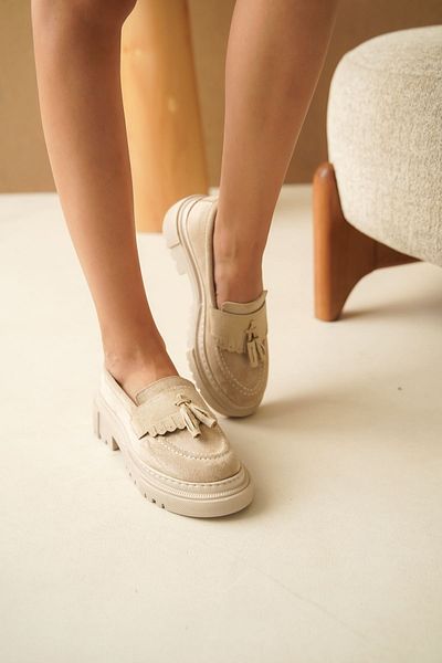 GOFFSHOES Голи велурени дамски мокасини - обувки с пискюли