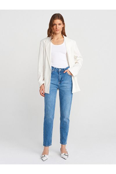 Dilvin 71786 Pantaloni slim din denim pentru mama-albastru