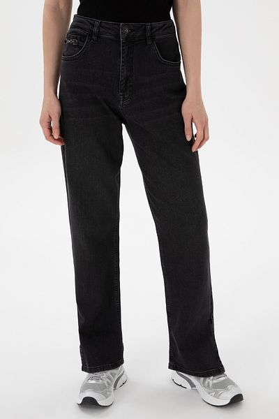 U.S. Polo Assn. بنطلون جينز أسود مستقيم للنساء 50304301 -dn0027