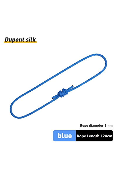 Choice حبل نايلون أزرق 6 مم من بروسيك بطول 120 سم، حبل إضافي من البوليستر وال...