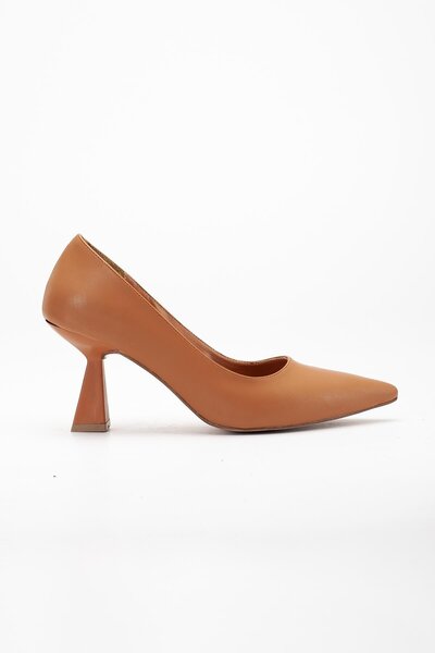Dilimler Ayakkabı Skin Thin Heel Camel Large Size Women's Shoes Heeled Stiletto
