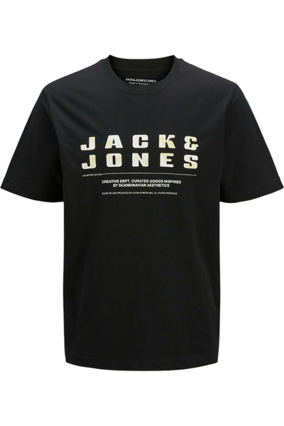 Jack & Jones Tricou JACK &JONES Recharge Front Branding JNR - 12274730-Negru