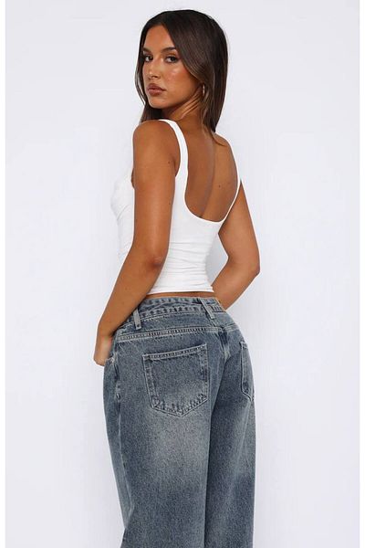 K-ODEA BUTİK Square Neck Front Gathered Strap Crop