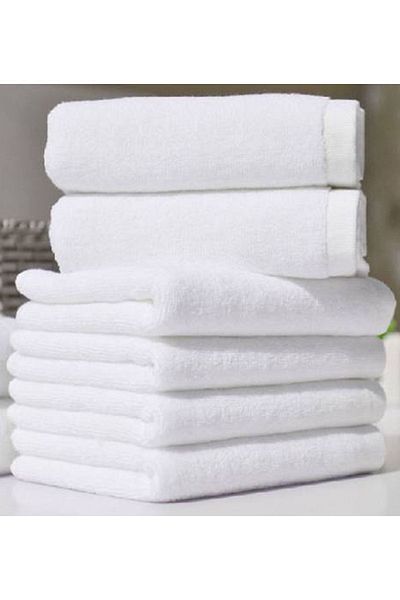 S&R 6 Pieces 30X50 cm White Hotel Towel 100% Cotton Hand-Face-Shaved Guest Towel 80 Gr