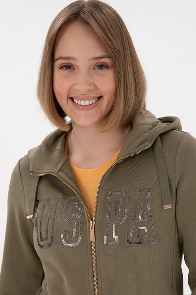 U.S. Polo Assn. Women's Hooded Zipper Sweater 50300886 -Vr052