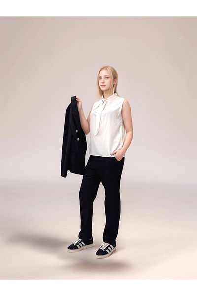 Jannock Girl's Classic Suit Blazer Jacket-Pants-Blouse 3 Pieces Set Suit