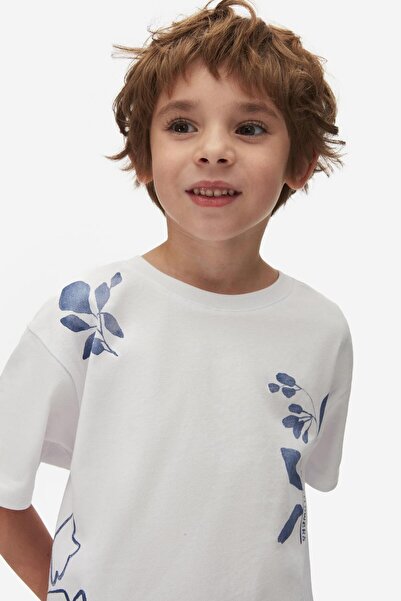 NK Băiat 4-8 ani Alb Toamnă tricou