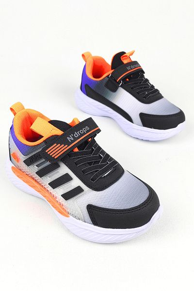 Zerenyus ND023 Pantofi sport pentru băieți cu velcro portocaliu de gheață
