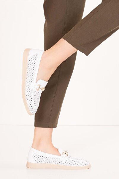 Gondol Жіночі шкіряні літні лазерні перфоровані елегантні мокасини Anl.2999