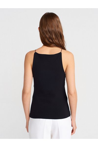 Dilvin 21020 Halter Neck Top-Μαύρο