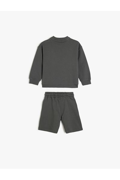 Koton 2 Pack Cotton Long Sleeve Sweatshirt and Shorts Set