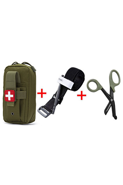 Choice6 Green Set First Aid Kit Tourniquet Medical Rescue EDC Pouch Gauze Sci...