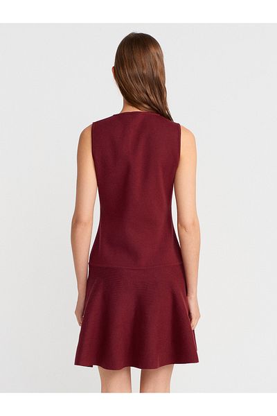 Dilvin 90244 Dilvin Bis. Collar Button. Knitting Dress with Volan