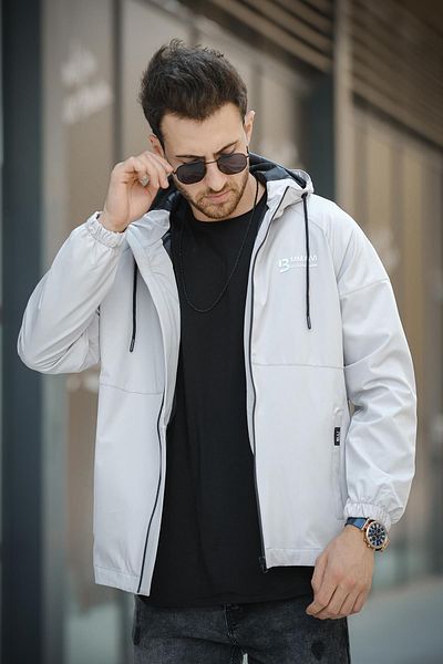 Oksit Ανδρικό εποχιακό παλτό Slim Fit - Mmx Printed, Αδιάβροχο, Κουκούλα, Αδιάβροχο