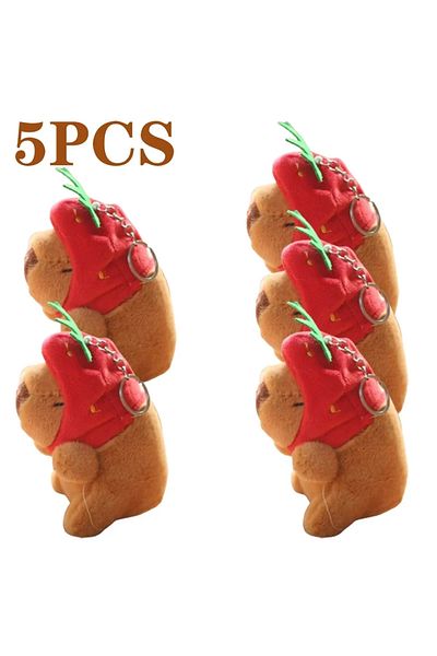Choice Strawberry-5pcs 1-20pcs Cartoon Capybara Pendant Plush Toy Doll Bag Hanging Ornament Cute Kapila Key