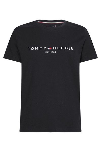 Tommy Hilfiger Ανδρικό μπλουζάκι από οργανικό βαμβάκι μαύρο με λογότυπο μάρκας κατάλληλο για καθημερινή χρήση Mw0mw11465bas-black