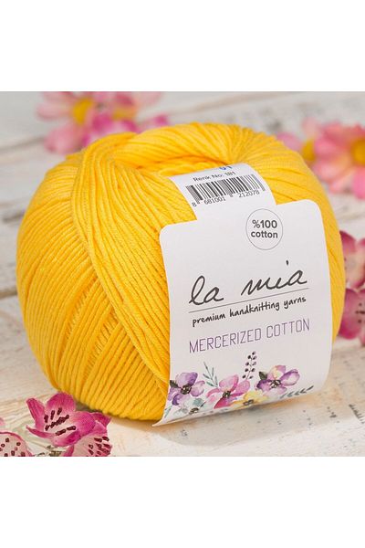 SAVA HOME COLLECTİON Прежда за ръчно плетене La Mia Mercerized Cotton Mustard Yellow - 181 - 33583