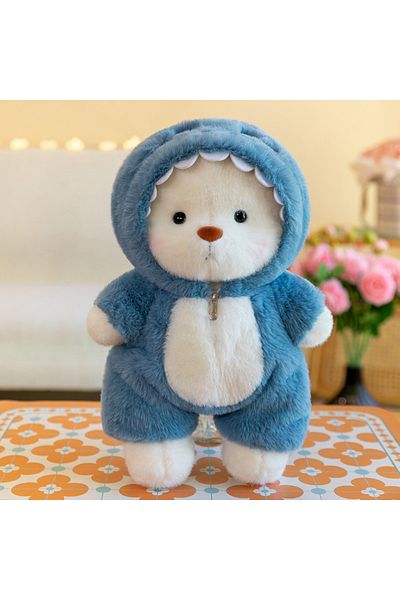 Choice 25-30cm Blue Mdm Cute 30/40cm Teddy Bear Plush Funny Turn Into Dinosaur Shark Sheep Creative Doll V