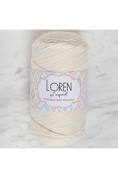 SAVA HOME COLLECTİON Loren Polyester Soft Macrame Cream Πλεκτό Χειροποίητο Σχοινί - LM003 - 34427